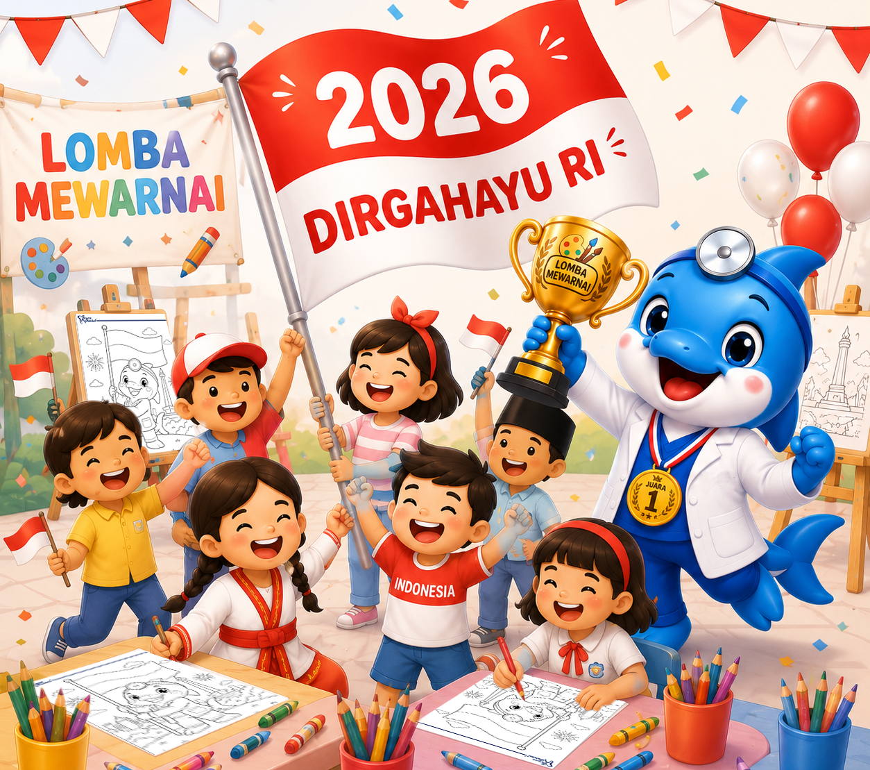 Pengumuman Pemenang Lomba Mewarnai Ocean Dental ‘ Spesial 17 Agustusan”  